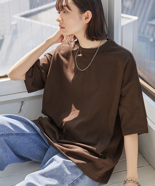 MONO-MART tシャツ リラックスルーズベーシックT オーバーサイズ ラスティックコットンカットソー メンズ レディース - 画像 (7)