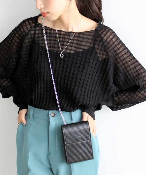 GeeRA ニット セーター ジャカードシアーニットプルオーバー レディース - 画像 (3)