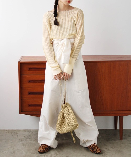 GeeRA ニット セーター ジャカードシアーニットプルオーバー レディース - 画像 (7)