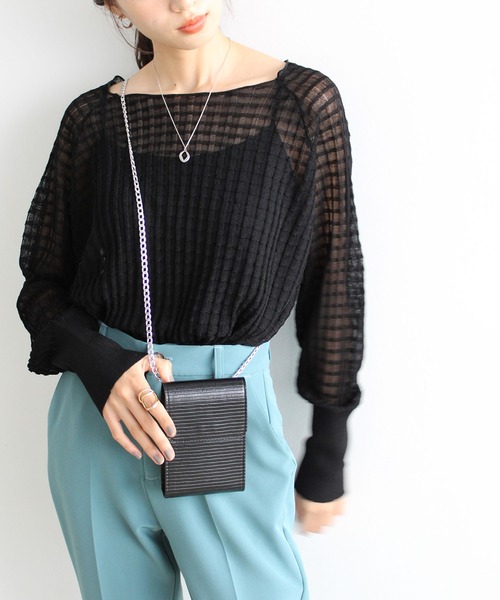 GeeRA ニット セーター ジャカードシアーニットプルオーバー レディース - 画像 (8)