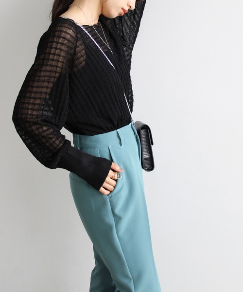 GeeRA ニット セーター ジャカードシアーニットプルオーバー レディース - 画像 (9)