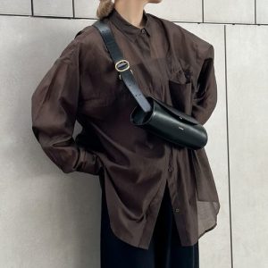 ブラウス シャツ シアーオーバーサイズシャツ レディース