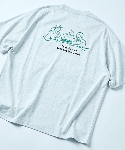 FREAK'S STORE tシャツ 限定展開 PK×FREAK'S STORE/ピーケー 別注 ビッグシルエット バックプリント Tシャツ / Tune Out Music メ - 画像 (3)