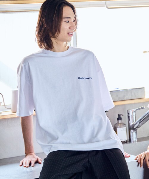 FREAK'S STORE tシャツ 限定展開 PK×FREAK'S STORE/ピーケー 別注 ビッグシルエット バックプリント Tシャツ / Tune Out Music メ - 画像 (8)
