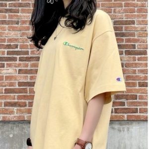Champion 「Champion」 半袖Tシャツ L ライトイエロー メンズ