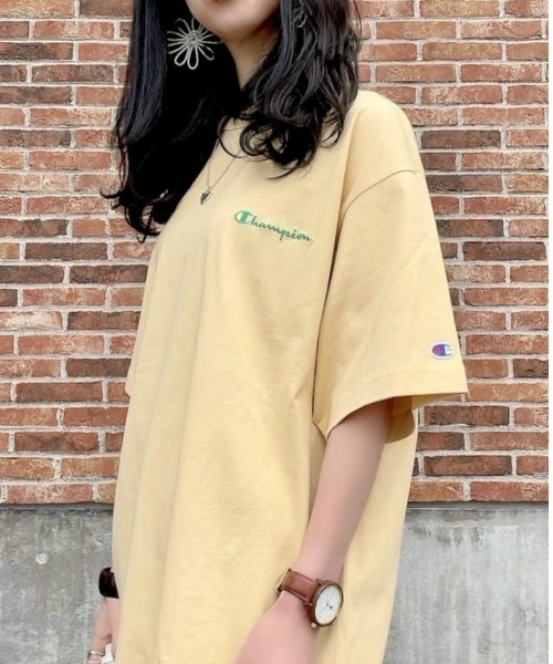 Champion 「Champion」 半袖Tシャツ L ライトイエロー メンズ