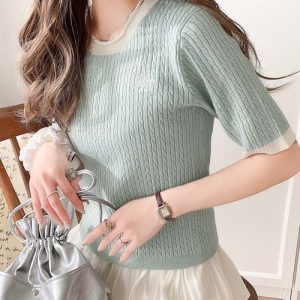 classicalelf 「classicalelf」 半袖ニット SMALL グリーン レディース