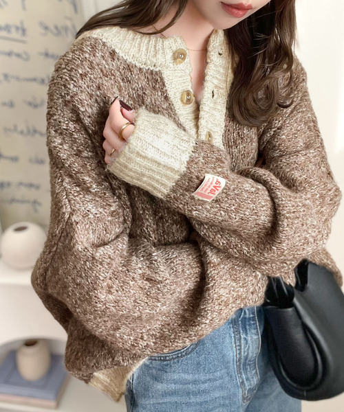 Java 「Java」 長袖ニット LARGE イエロー レディース - 画像 (4)