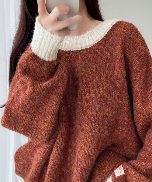 Java 「Java」 長袖ニット LARGE イエロー レディース - 画像 (5)