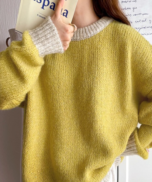Java 「Java」 長袖ニット LARGE イエロー レディース - 画像 (8)