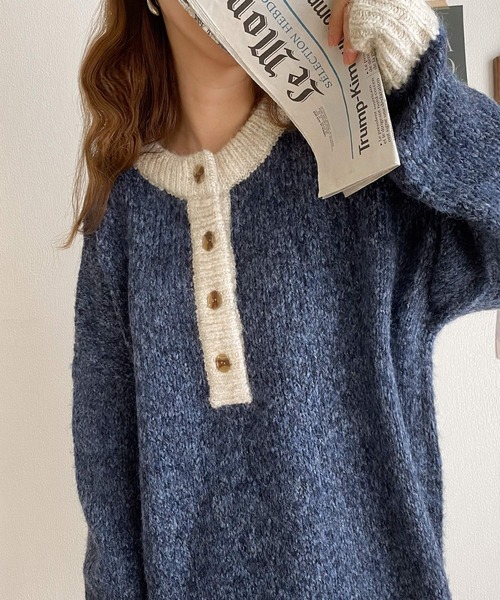 Java 「Java」 長袖ニット LARGE イエロー レディース - 画像 (9)