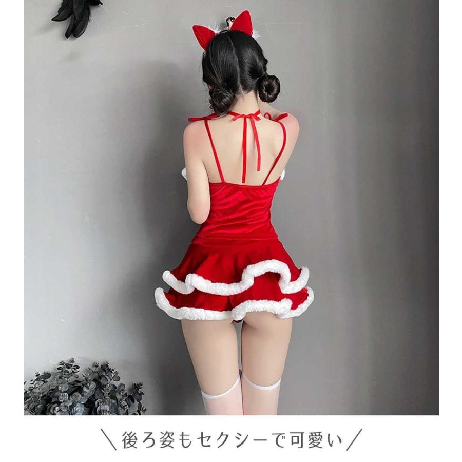 クリスマス キャットサンタ サンタクロース 猫耳 ねこみみ ケープなし サンタさん コスプレ 衣類 リアル 本格的 誕生日 室内 装飾メリークリスマス クリスマス用 - 画像 (2)