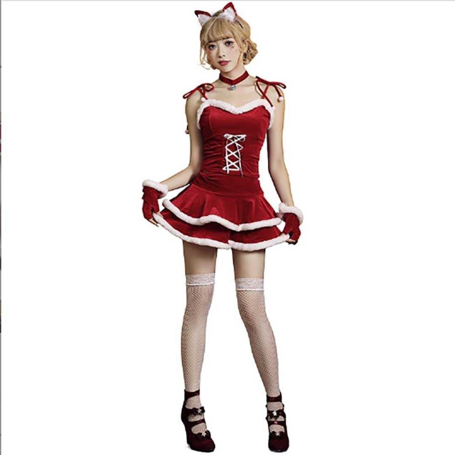 クリスマス キャットサンタ サンタクロース 猫耳 ねこみみ ケープなし サンタさん コスプレ 衣類 リアル 本格的 誕生日 室内 装飾メリークリスマス クリスマス用 - 画像 (8)