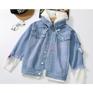 子供用 コスプレ衣装 NARUTO -ナルト- グッズ 長袖 デニムコート フード付き 男女兼用 春秋