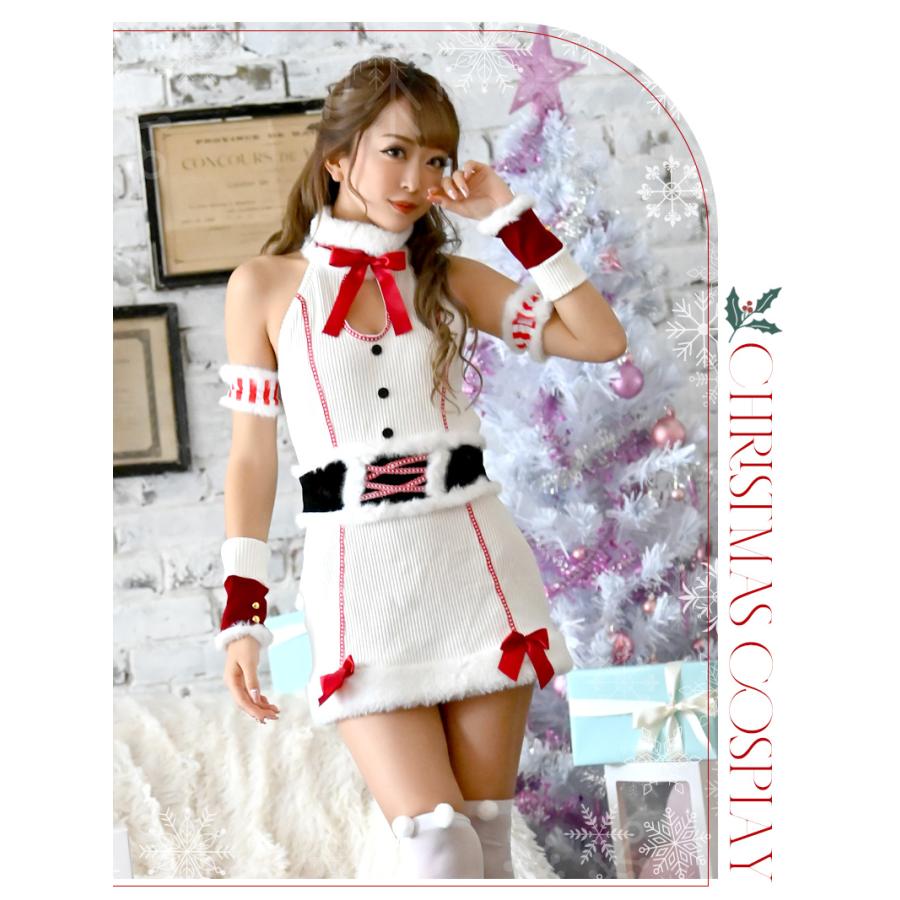サンタ 衣装 コスプレ コスチューム コンパニオン パーティー 仮装 Ryuyu 可愛い 白サンタ 雪だるま コスプレセット - 画像 (7)