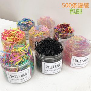 カラーヘッドライン女性ブラック韓国版子供かわいい厚手使い捨てゴムひも髪ひも髪飾りネット赤髪輪