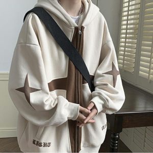 3color アウター パーカー 男女兼用 メンズ 配色 カジュアル アプリコット ブラック ブラウン