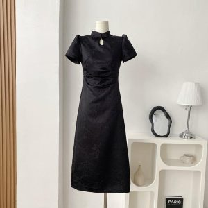 2color 改良型チャイナドレス 半袖 ロング丈