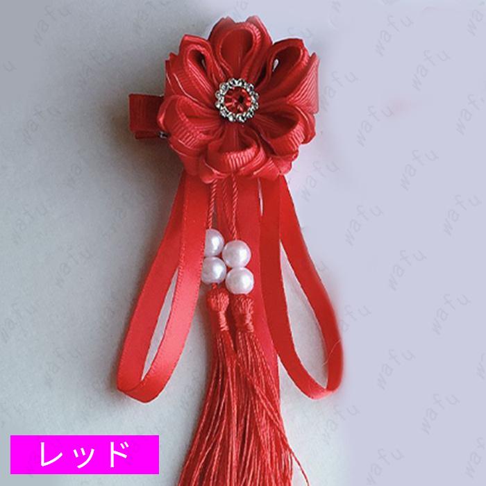 2点セット 髪飾り 日本国内当日発送 5color 和装 浴衣 成人式 七五三 卒業式 入学式 花 ヘアアクセサリー 髪留め つまみ細工 コサージュ 結婚式 タッセル #h86 - 画像 (7)