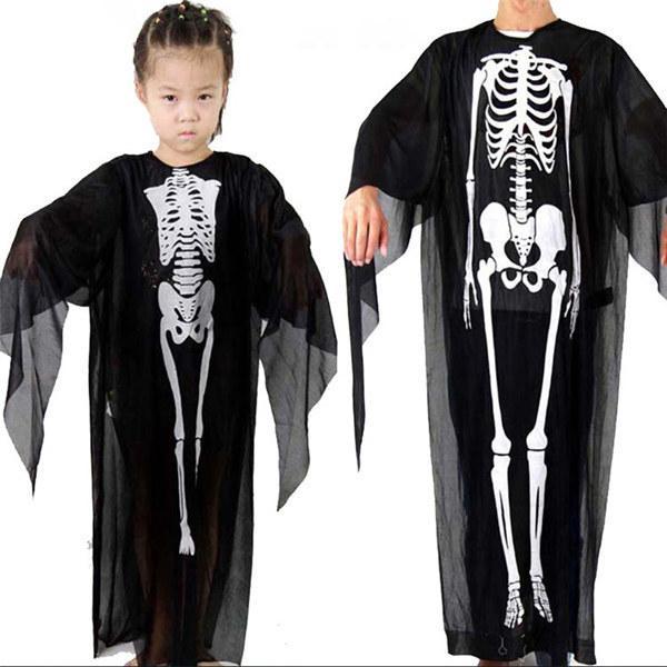 ハロウィンマント 成人 子供 恐怖 髑髏 オバケ コスプレ衣装 ステージ コスチューム 仮装 ロング 男女 余興 パーティー イベント - 画像 (3)