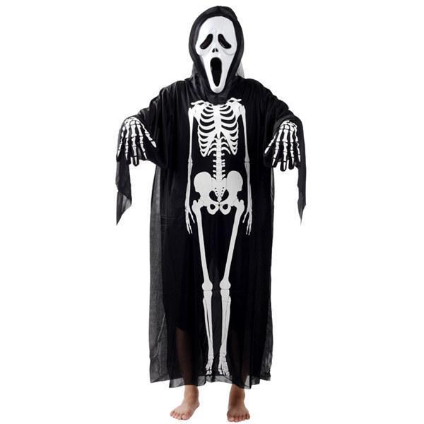 ハロウィンマント 成人 子供 恐怖 髑髏 オバケ コスプレ衣装 ステージ コスチューム 仮装 ロング 男女 余興 パーティー イベント - 画像 (4)