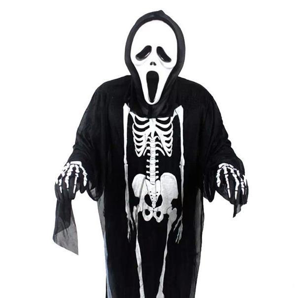 ハロウィンマント 成人 子供 恐怖 髑髏 オバケ コスプレ衣装 ステージ コスチューム 仮装 ロング 男女 余興 パーティー イベント - 画像 (5)