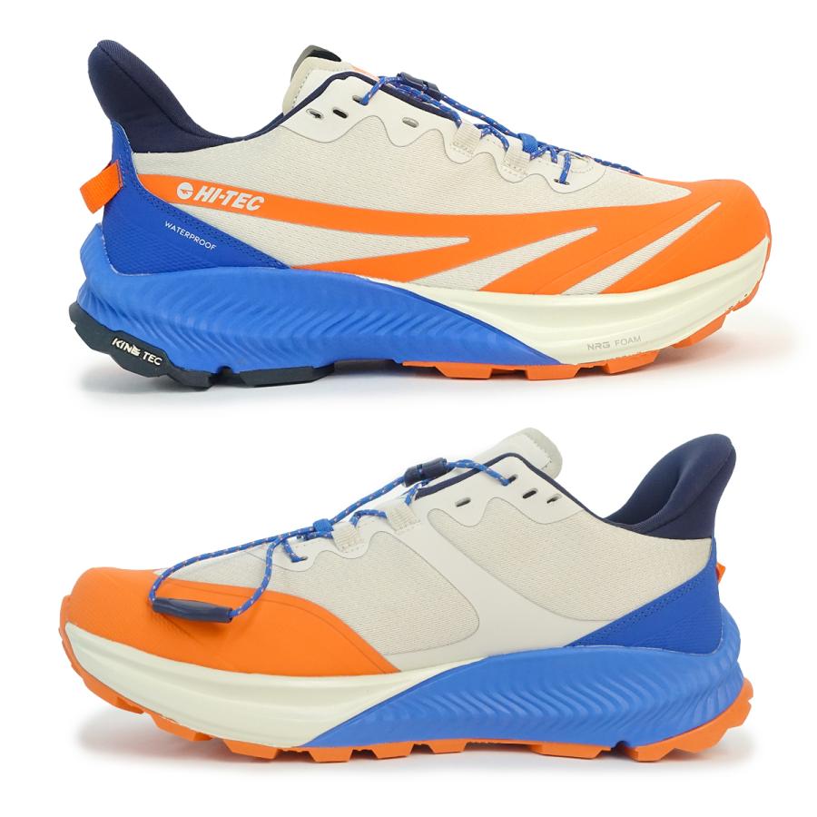 HI-TEC ハイテック スニーカー メンズ アウトドア NOMAD ADV WP ウォームグレー/レッドオレンジ ハイクスニーカー 高機能 - 画像 (4)