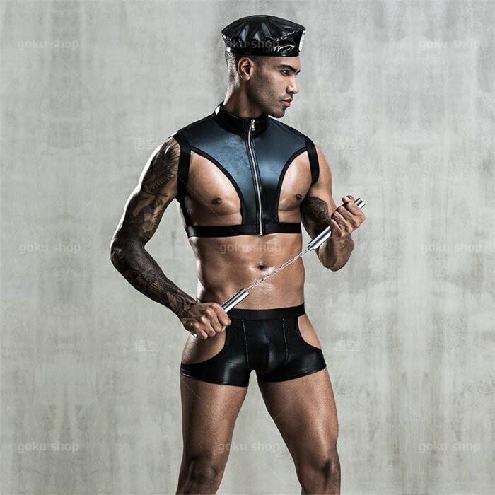 「 4点セット」コスプレ ワイルドポリス 警察官 ハロウィン衣装 服装4点セット 制服 衣装 メンズ セクシー SMセット ナイトクラブバー 定番 人気 - 画像 (3)