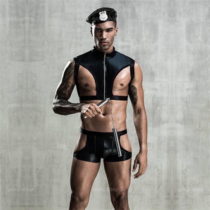 「 4点セット」コスプレ ワイルドポリス 警察官 ハロウィン衣装 服装4点セット 制服 衣装 メンズ セクシー SMセット ナイトクラブバー 定番 人気 - 画像 (5)