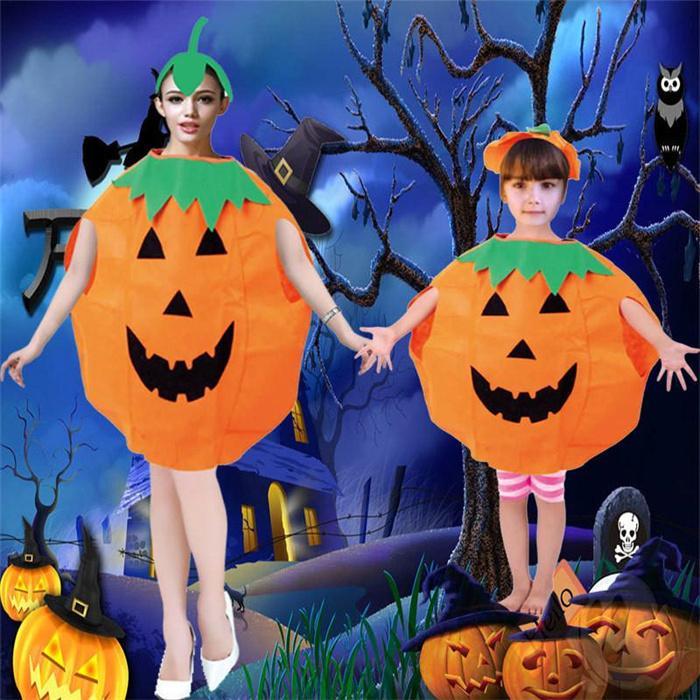 親子ペアルック ハロウィン 2点セット 子供 大人 カボチャ クリスマス 仮装 コスチューム ダンス衣装 キッズ 衣装 コスプレ 女の子 男の子 - 画像 (2)