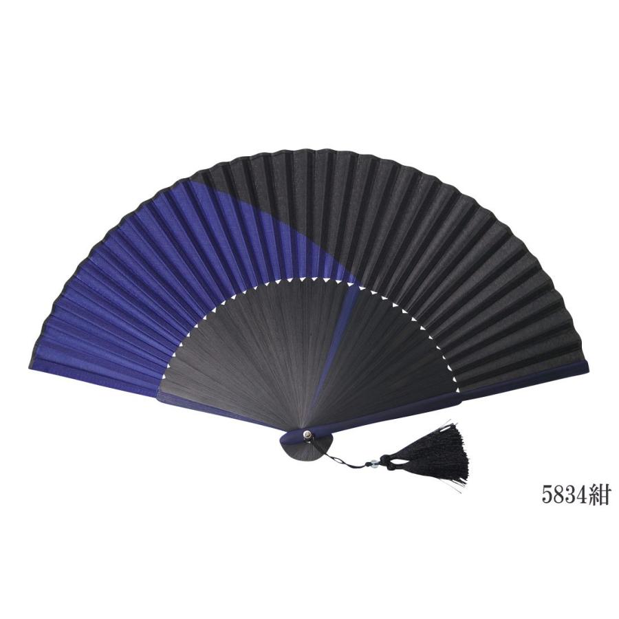ひめか 扇子 メンズ 男性 高級 せんす 和装小物 シルク100% モダンツートン - 画像 (5)