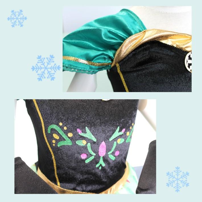グリーンドレス 子供用 クリスマス ハロウィン 仮装 コスプレ ワンピース キッズ ドレス 子供 女の子 プリンセス アナと雪の女王 FROZEN ディズニー - 画像 (2)
