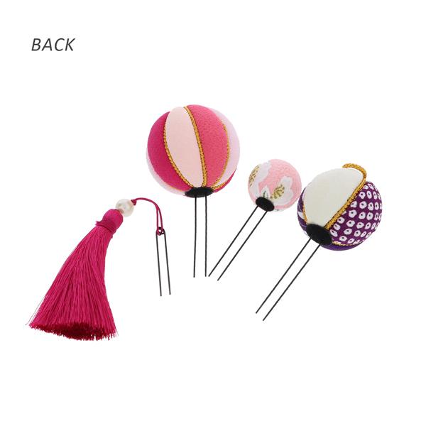 (Prices down5)(訳アリ)(アウトレット品)Uピン髪飾り「木目込玉4点セット」ヘアアクセサリー 大人用子供用 レディース 着物 和装 (メール便不可)ss2509wkk15 - 画像 (3)