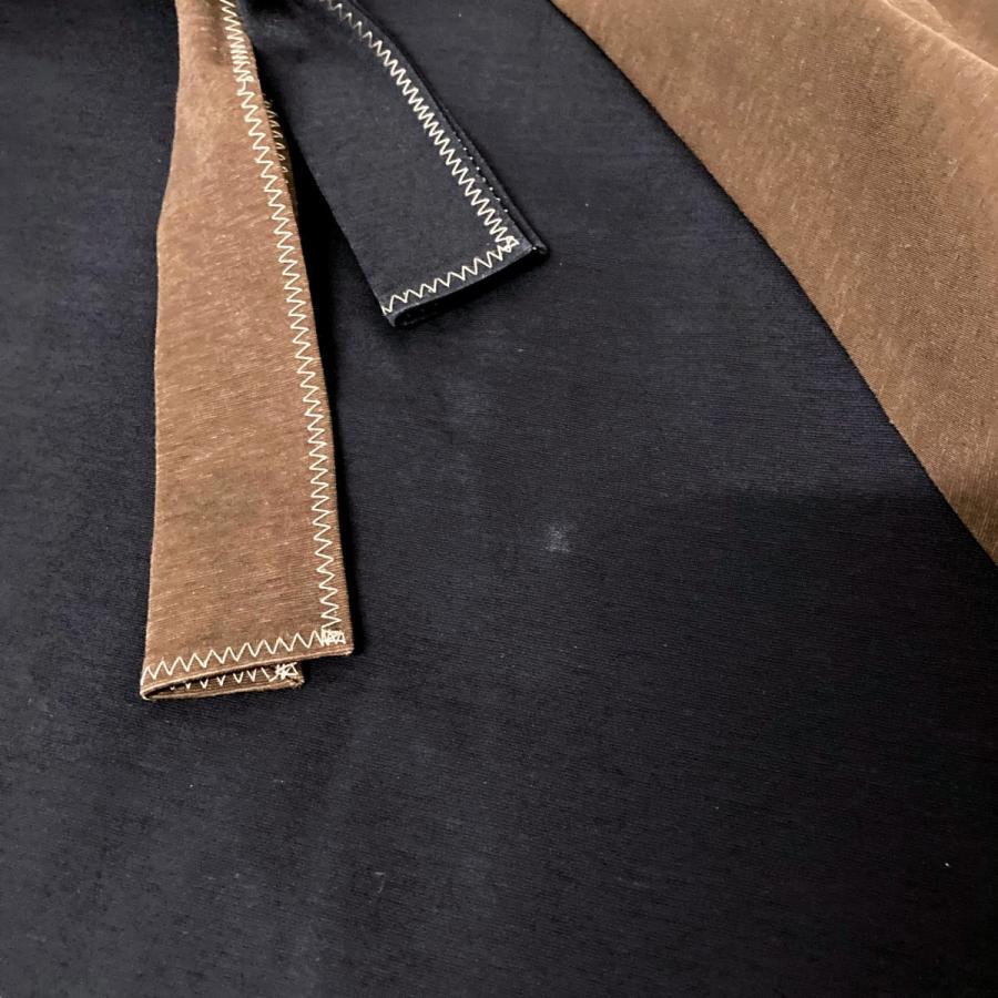 Color カラー KOLOR PULLOVER TEE 切替カットソー 22WCM-T01202 ネイビー×ブラウン サイズ:3 - 画像 (4)