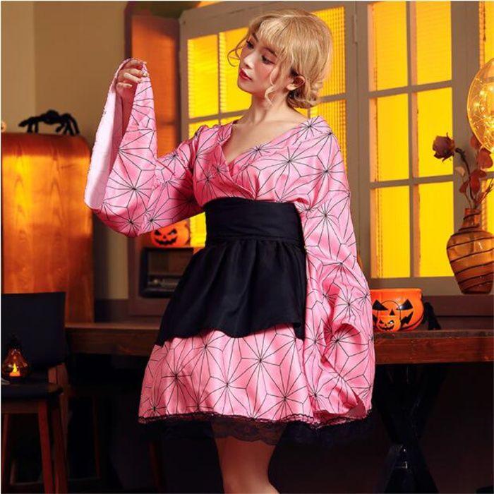 コスプレ 和服 着物 花魁 ドレス アニメコスチューム 衣装 巫女 コスプレ花魁 着物ドレス よさこい衣装 袴 ド - 画像 (2)