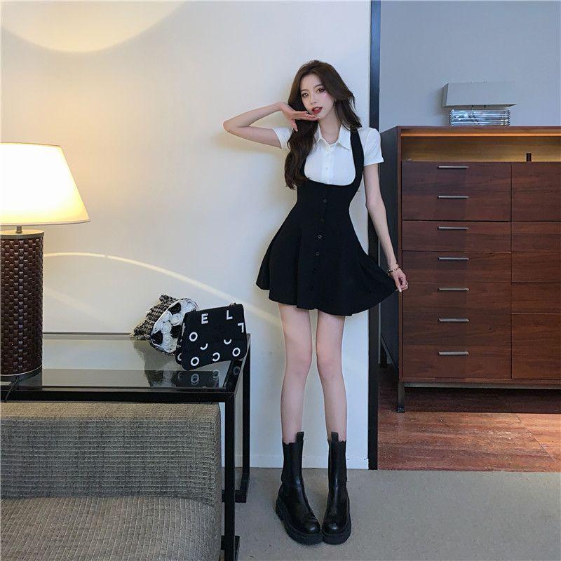 セットアップ トップス タイトスカート ミディアムスカート 姫系 ホワイト ブラック 着痩せ ミディアム丈 パーティドレス 上品 エレガント 大人 可愛 - 画像 (2)