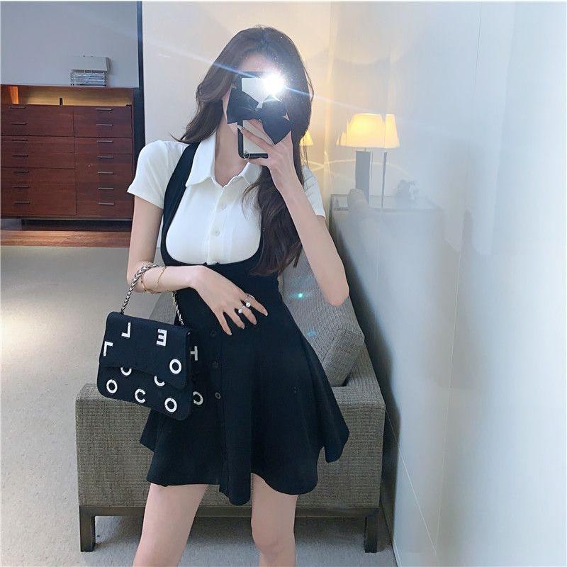 セットアップ トップス タイトスカート ミディアムスカート 姫系 ホワイト ブラック 着痩せ ミディアム丈 パーティドレス 上品 エレガント 大人 可愛 - 画像 (5)