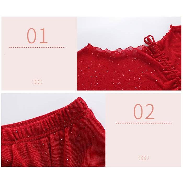 ベリーダンス 衣装 セット レッスン着 練習着 セットアップ シースルー トップス スリット入り スカート 2点セット ダンス ステージ衣装 - 画像 (9)