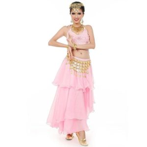 イベント 衣装 ベリーダンス セット アラビアン衣装 アラビアン仮装 全身3点セット(ブラトップス スカート チェーンベルト) レディース ダンス衣装 ダンス