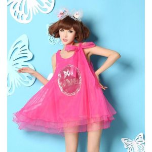 ミニドレス ミドル丈ワンピース ふわんり オーガンザ シフォン3枚重ね ノースリーブ Ａライン トップス ワンピース レディース ボリューム ダンス衣装 ステージ