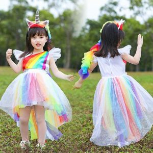 ハロウィン コスプレ 子供 ユニコーン ドレス 可愛い 仮装 衣装 プリンセス 子ども ワンピース カチューシャ