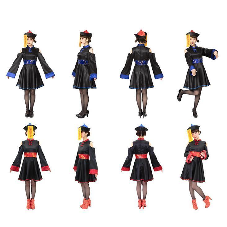 ハロウィン コスプレ キョンシー チャイナ服 女 仮装 ガールズキョンシー 妖怪 お化け ゾンビ コスチューム 黒 ペア ハロウィン仮装 コスプレ衣装 大人 - 画像 (8)
