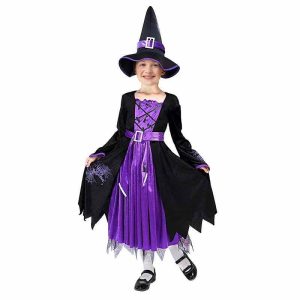 ハロウィン コスプレ 魔女 子供 女の子 衣装 仮装 可愛い 帽子 ドレス ワンピース キッズ ウィッチ 魔女っ娘 人気