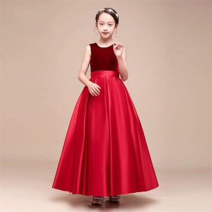 子供 ドレス 女の子 ワンピース キッズドレス ノースリーブ ロングワンピース ガールズ 子供服 発表会 令嬢テイスト 可愛い 子ども 女児 フォーマル 結婚式 七五