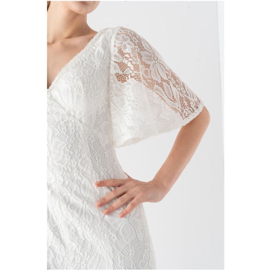 パーティードレス Vネック ウエディングドレス プリンセスライン 白ドレス レース 高品質 成人式ドレス 二次会ドレス フォーマル コンサート 演奏会 発表会 レデ - 画像 (7)