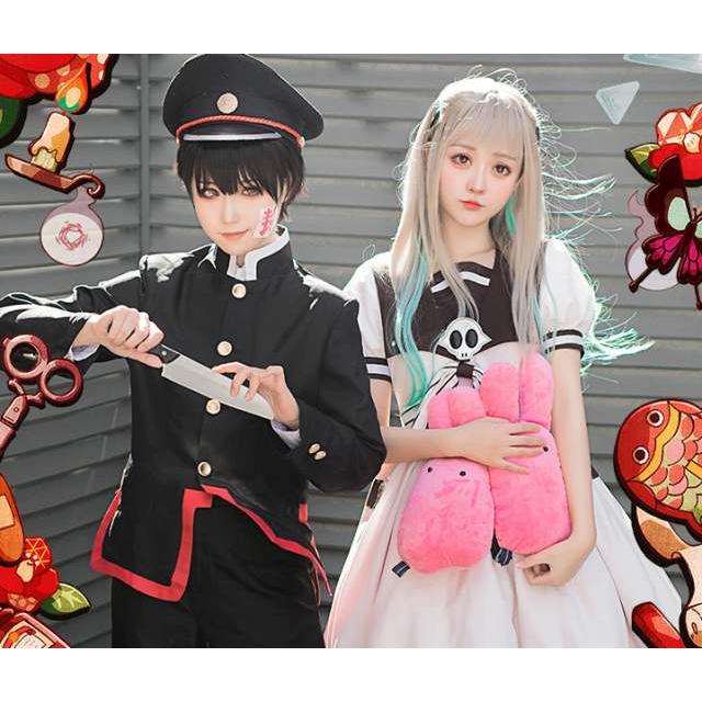 八尋 寧々 やしろ ねね コスプレ 衣装 ウイッグ付き 地縛少年 花子くん 髪飾り 靴下 ハロウィン クリスマス おしゃれ - 画像 (2)