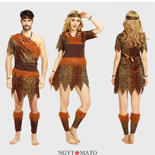 コスプレ 大人用 野蛮人 インディアン風 コスチューム コスプレ衣装 先住民 原始人風 道具 小物 ハロウィン衣装 ハロウィン 学園祭 衣装 仮装 イベントcosplay - 画像 (7)