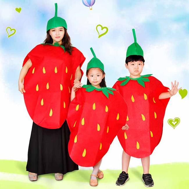 コスプレ コスチューム 果物 家族 親子 いちご 大人用 子供用 ハロウィン 学園祭 新年会 可愛い 男女兼用 衣装 仮装 パーティ グッズ ワンサイズ レディース - 画像 (7)