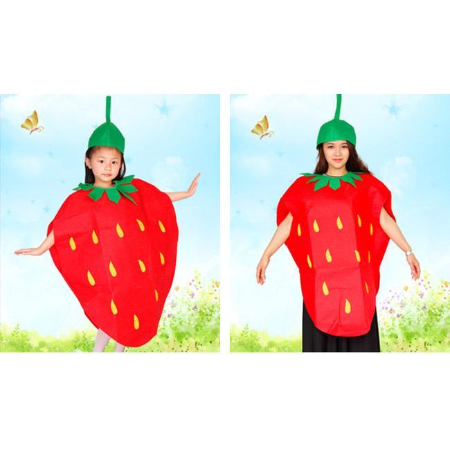 コスプレ コスチューム 果物 家族 親子 いちご 大人用 子供用 ハロウィン 学園祭 新年会 可愛い 男女兼用 衣装 仮装 パーティ グッズ ワンサイズ レディース - 画像 (8)