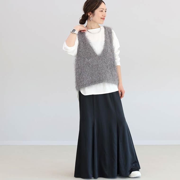 Aletta vita カットソー 長袖 ボートネック ドロップショルダー ワッフル ボートネックワッフルサイドスリット長袖プルオーバー メール便可/ma3 - 画像 (7)